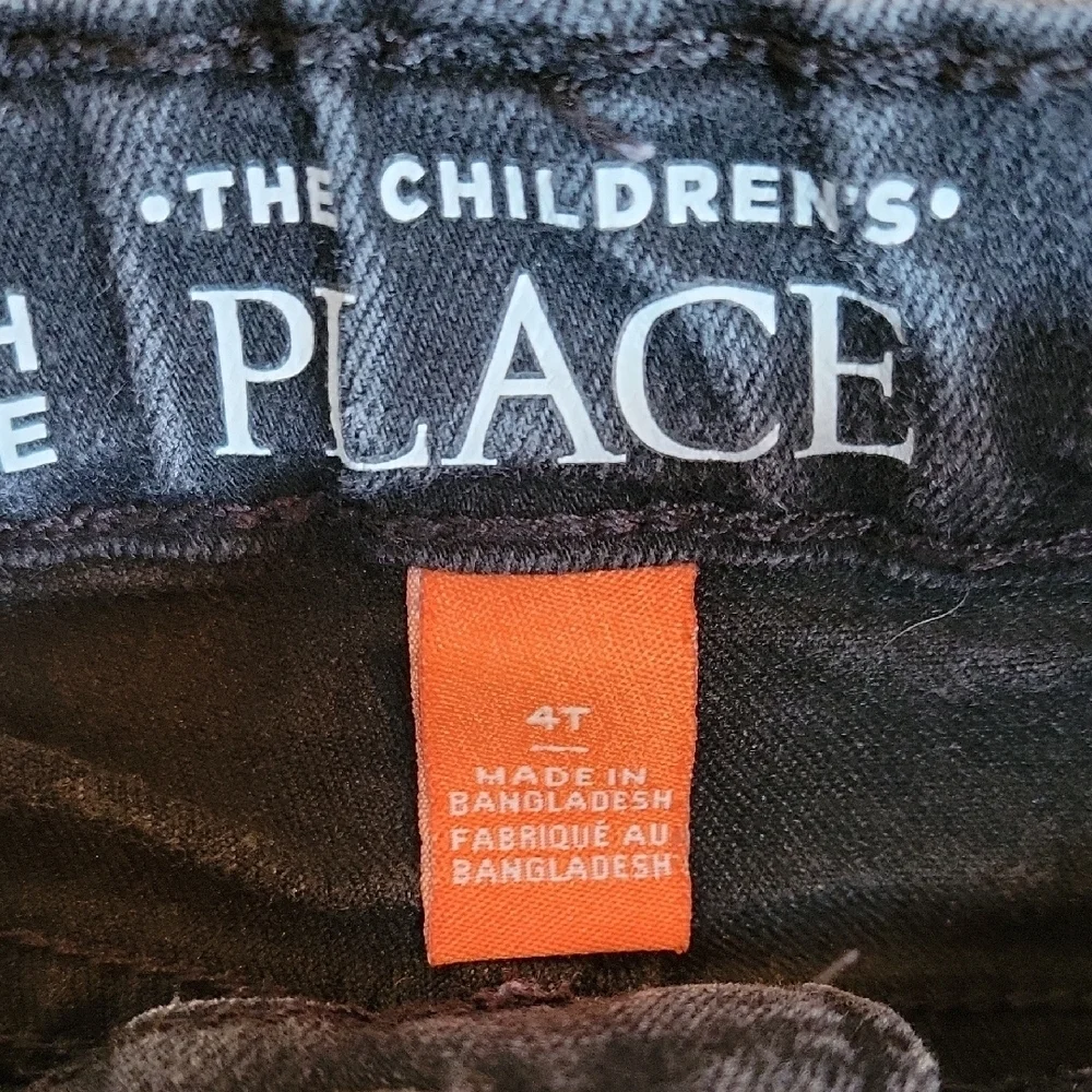 The Children's Place Skinny Black Kids Jeans Size 4T with Adjustable Waistband